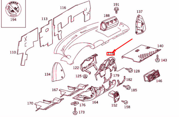 A17068003363475 - NEW MERCEDES-BENZ SLK R170 INSTRUMENT CLUSTER TRIM LHD A17068003363475 OEM