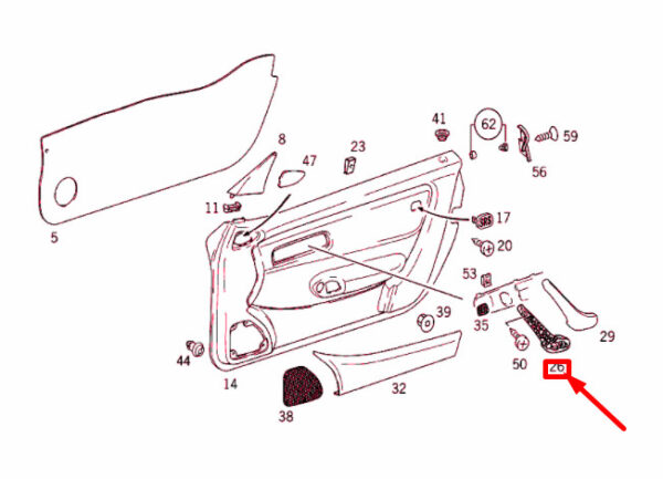 A17072003751267 - NEW MB SLK R170 FRONT LEFT DOOR BOTTOM GRAB HANDLE A17072003751267 ORIGINAL