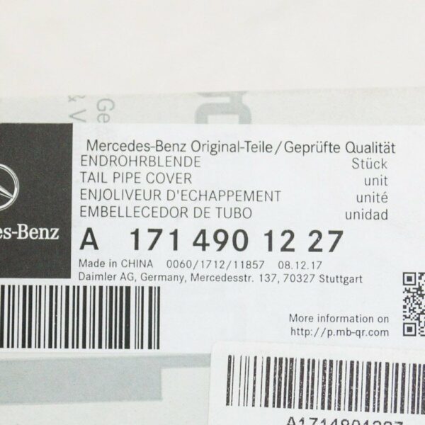 A1714901227 - NEW MERCEDES BENZ SLK RIGHT SIDE R172 TUBE A1714901227 ORIGINAL