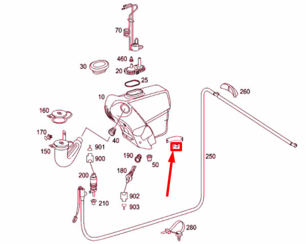 A1718690314 - New MB SLK R171 Washer System Reservoir Retaining Strap A1718690314