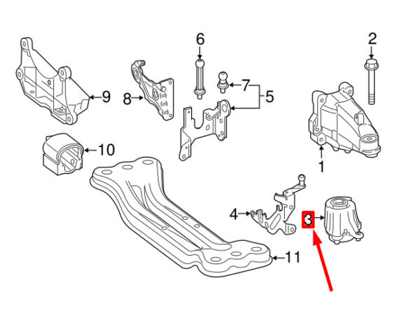A1722400417 - New MERCEDES-BENZ SLK R172 Front Right Engine Support A1722400417
