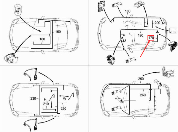 A1725406402 - NEW MERCEDES-BENZ SLK R172 PACKAGING ROOM HARNESS A1725406402 ORIGINAL