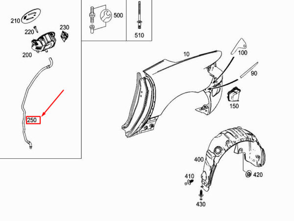 A1726390194 - NEW MERCEDES-BENZ SLK R172 FUEL TANK PRESSURE HOSE A1726390194 ORIGINAL