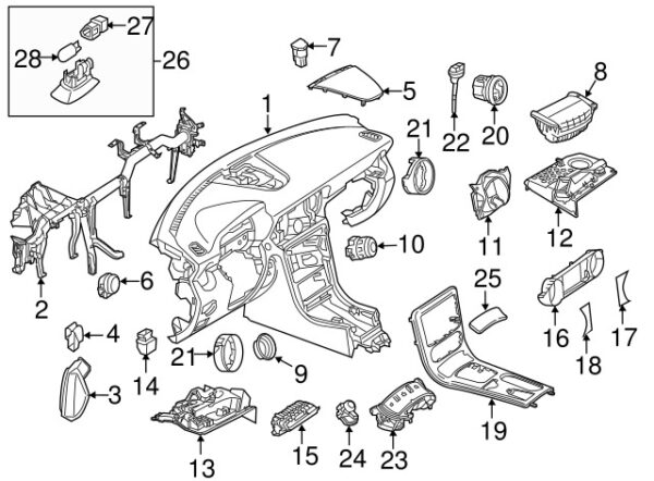 A17268000172A30 - Mercedes-Benz SLK-Class/SLC-Class R172 Instrument Panel Ashtray A17268000172A30