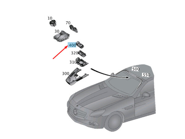 A1728208710649107 - NEW MB SLK R172 EMERGENCY CALL PUSH BUTTON SWITCH A1728208710649107 ORIGINAL