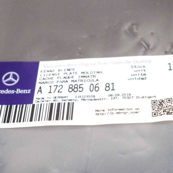 A1728850681 - MERCEDES-BENZ SLK R172 Front License Plate Holder A1728850681 New Genuine