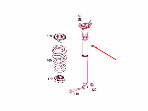A1763202631 - NEW MERCEDES-BENZ CLA COUPE C117 REAR SHOCK ABSORBER A1763202631 ORIGINAL