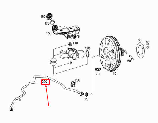 A1764300129 - NEW MERCEDES-BENZ A W176 BRAKE BRAKE BOOSTER VACUUM LINE A1764300129 GENUINE