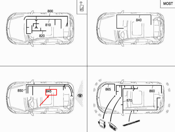 A1765407007 - Mercedes-Benz A W176 Harness for Rear View Camera A1765407007, Original Part