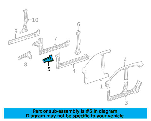 A1766360144 - Mercedes-Benz A-Class W176 Left Sill Amplification Mount A1766360144
