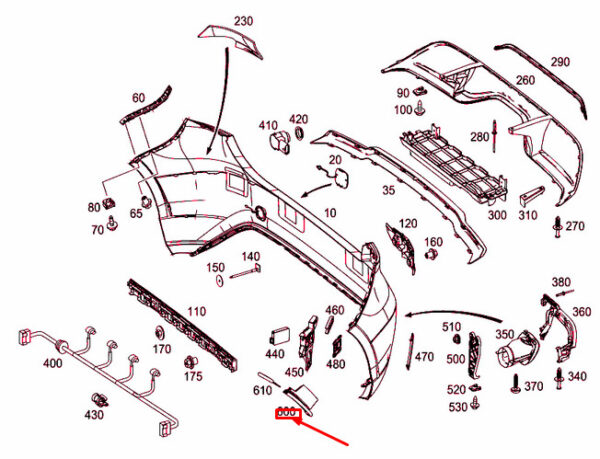 A1766900227 - NEW MERCEDES BENZ A W176 REAR COVER A1766900227 RIGHT END ARCH