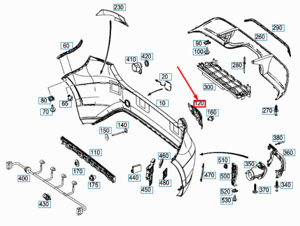 A1768850165 - MERCEDES-BENZ A W176 Stoßstange hinten links Grundmontage A1768850165 NEU
