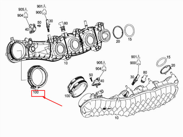 A1770900282 - NEW MERCEDES-BENZ S W222 CARGO CARGO AIR HOSE A1770900282 GENUINE