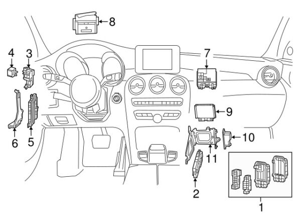 A1771501973 - NEW MERCEDES-BENZ GLC C-CLASS REAR ENGINE CONTROL MODULE HOLDER A1771501973 GENUINE