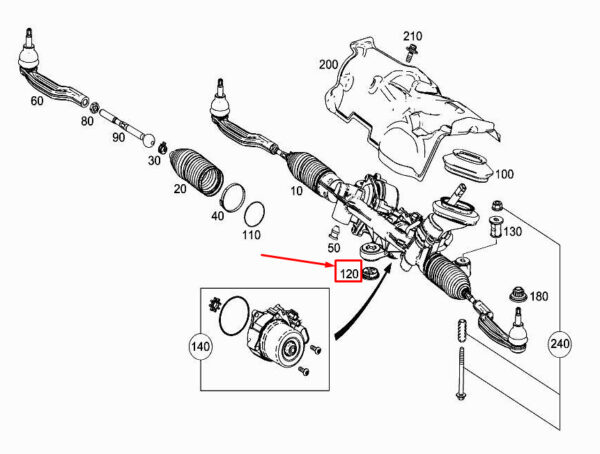 A1774660200 - New MERCEDES-BENZ A W177 Steering Gear Elastomer Bearing A1774660200