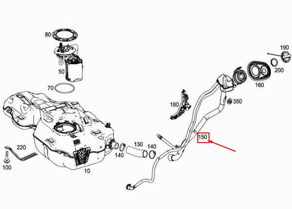 A1774700300 - Mercedes-Benz A W177 Fuel Fill Connector A1774700300 NEW Original