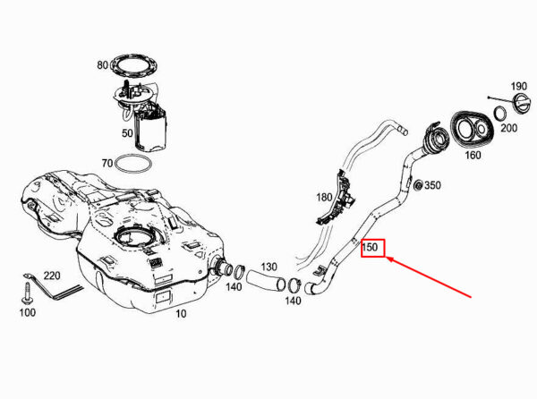 A1774700400 - NEW MERCEDES-BENZ A W177 FUEL FILLER NECK A1774700400