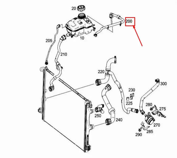 A177501090264 - MERCEDES-BENZ A W177 Expansion Reservoir Vent Line A177501090264 NEW