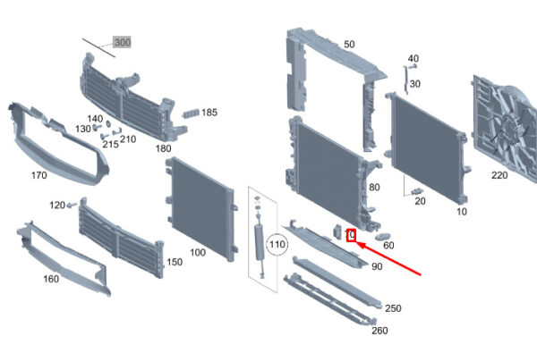 A1775020200 - Mercedes-Benz GLA H247 AMG radiator mounting plate right A1775020200 NEW ORIGINAL