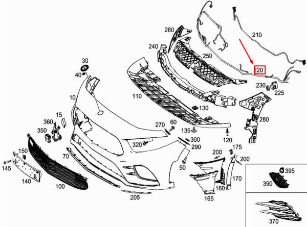 A1775404003 - Mercedes-Benz A W177 Front Parking System Wiring Harness A1775404003 NEW Genuine
