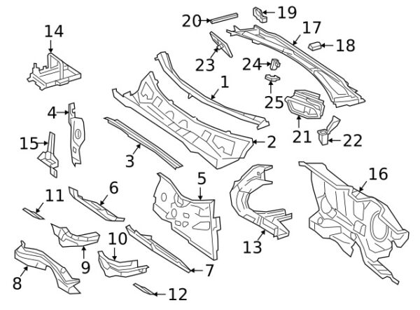 A1776253500 - Mercedes-Benz A-Class W177 Dashboard Mount Left Outside A1776253500