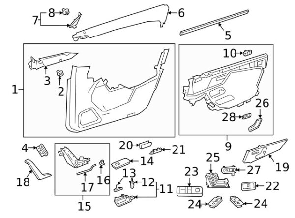 A17772037029051 - Mercedes-Benz A-Class W177 door switch trim front left bottom