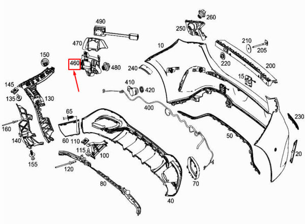 A1778212500 - NEW MERCEDES-BENZ A W177 REAR LEFT RADAR SENSOR HOLDER A1778212500 GENUINE