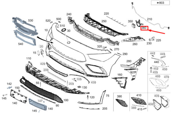 A1778854005 - MERCEDES-BENZ CLA C118 Front Bumper Radar Sensor Holder A1778854005 NEW GENUINE