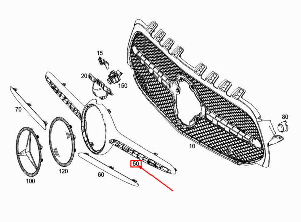 A1778880100 - NEW MERCEDES-BENZ A W177 GRILLE TRIM STRIP A1778880100 GENUINE