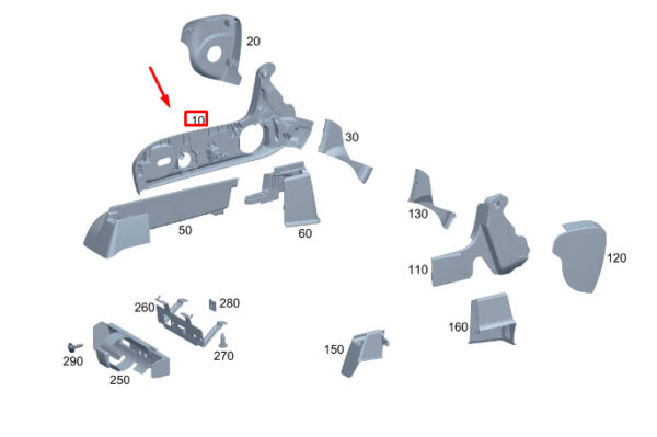 A17791918009051 - NEW MB GLA H247 FRONT RIGHT OUTER SEAT HEIGHT ADJ. COVER A17791918009051