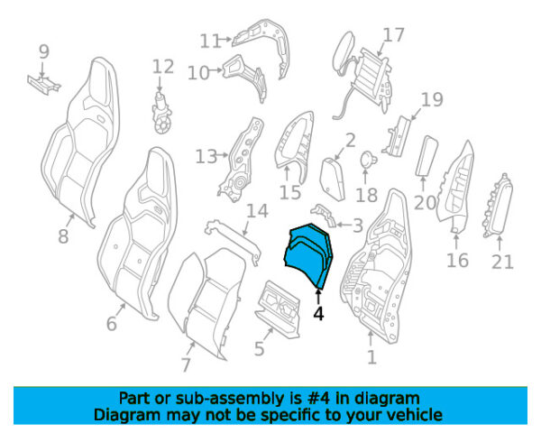 A1909140300 - Mercedes-Benz A 190 front seat back left A1909140300