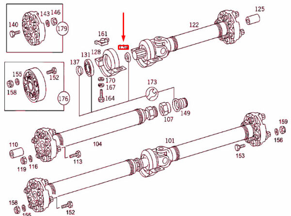 A2014110096 - New MERCEDES-BENZ E W124 Propeller Shaft Protective Cap A2014110096