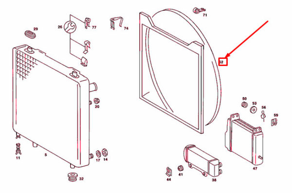 A2015050955 - New MERCEDES-BENZ 190 W201 Fan Shroud A2015050955