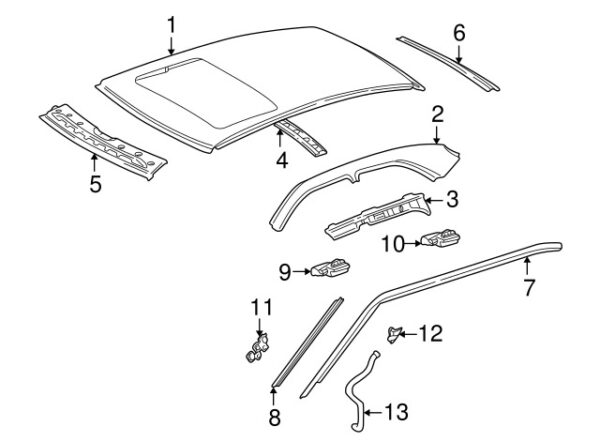 A2016980660 - Mercedes-Benz 190 W201 Front Upper Roof Drip Molding Clip A2016980660