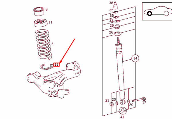 A2023210036 - NEW MERCEDES-BENZ SLK R170 FRONT SPRING SPACER A2023210036