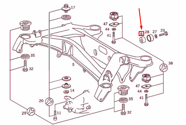 A2023511142 - NEW MERCEDES-BENZ C W202 REAR SUBFRAME RUBBER MOUNTING A2023511142 ORIGINAL