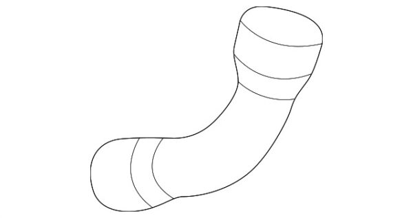 A2025014382 - Mercedes-Benz C-Class W202 Lower Radiator Coolant Hose A2025014382