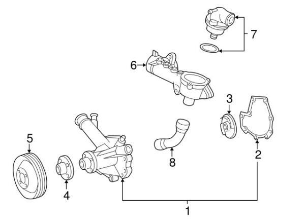 A2025014382 - Mercedes-Benz C-Class W202 Lower Radiator Coolant Hose A2025014382
