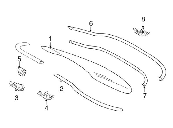 A2026780178 - Mercedes-Benz C-Class W202 Upper Rear Glass Trim Clip A2026780178