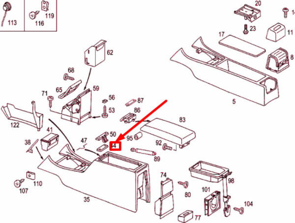 A2026830312 - NEW MERCEDES-BENZ C W202 CENTRE CONSOLE FASTENER A2026830312 ORIGINAL