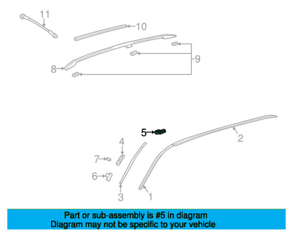 A2026900313 - Mercedes-Benz C-Class W202 rear roof drip strips clip A2026900313