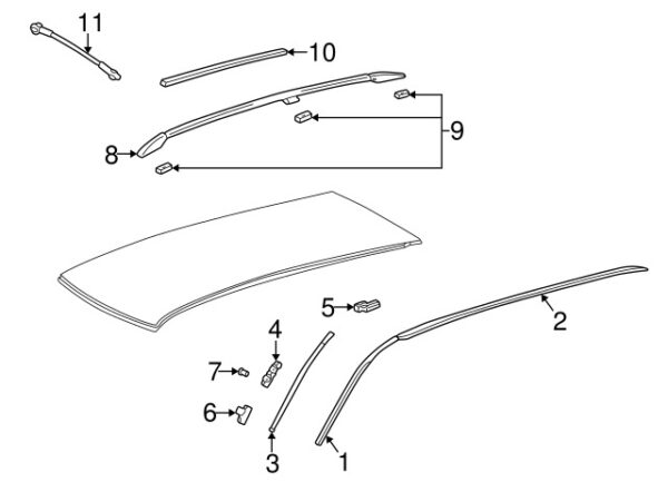 A2026900313 - Mercedes-Benz C-Class W202 rear roof drip strips clip A2026900313