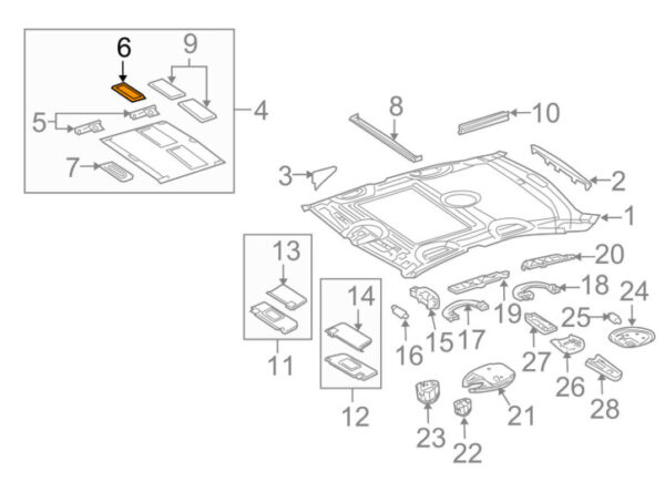 A20278404817F94 - NEW MB E W211 INTERIOR UPPER PART SUNROOF HANDLE A2027840481 7F94 ORIGINAL