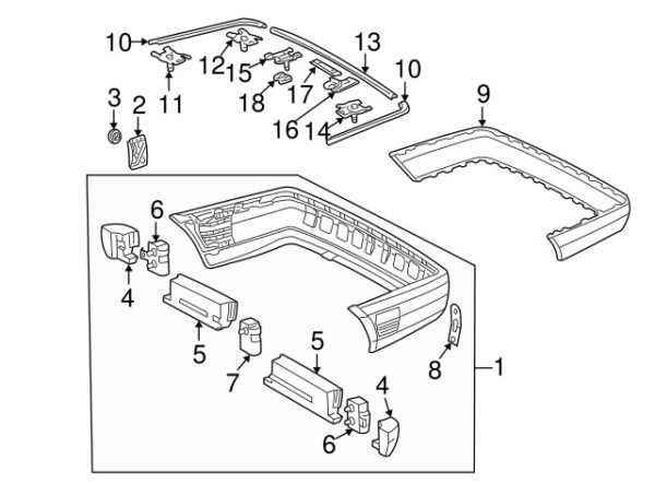 A202880021467 - Mercedes-Benz C-Class W202 bumper impact damper mount rear right