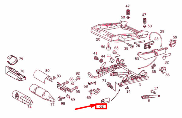 A2029190420 - NEW MERCEDES-BENZ SLK R170 FRONT SEAT REAR RIGHT COVER A2029190420 ORIGINAL