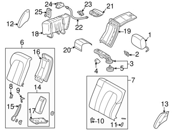 A2029201372 - Mercedes-Benz C-Class W202 folding seat lock rear A2029201372