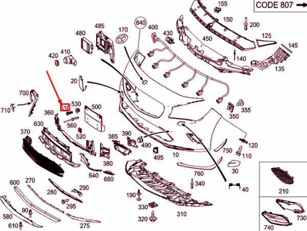 A2029900121 - Mercedes-Benz CLA C117 Front Bumper Filler Screw A2029900121 NEW REAL
