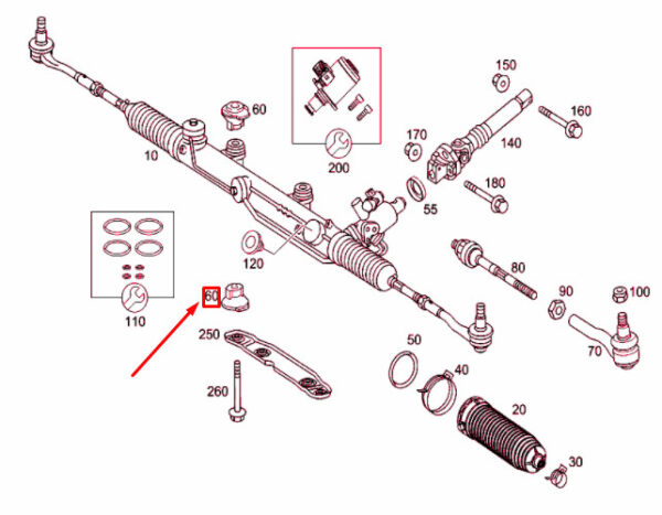 A2033330514 - NEW MERCEDES-BENZ C W203 POWER STEERING RACK BUSHING A2033330514 ORIGINAL