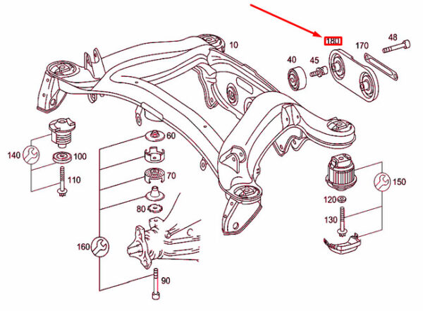 A2033500072 - NEW MERCEDES-BENZ C W203 REAR SUBFRAME VIBRATION ABSORBER A2033500072 OEM