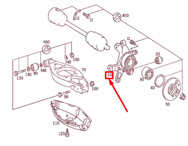 A2033503908 - NEW MERCEDES-BENZ C W203 REAR LEFT WHEEL CARRIER KNUCKLE A2033503908 ORIGINAL